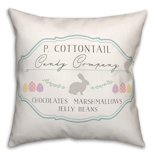 P Cottontail Candy Co 18&#x22; x 18&#x22; Indoor / Outdoor Pillow